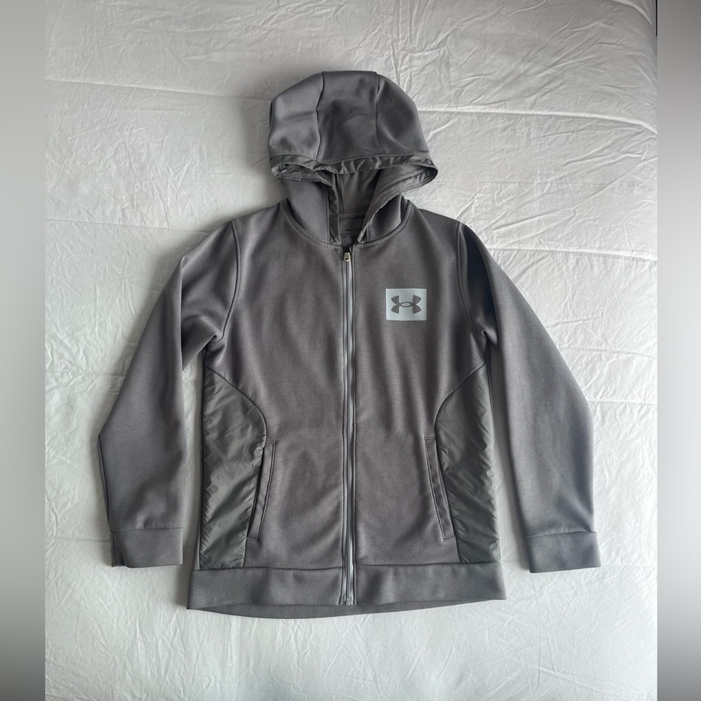 Under Armour Gray Full-Zip Hoodie size YMD